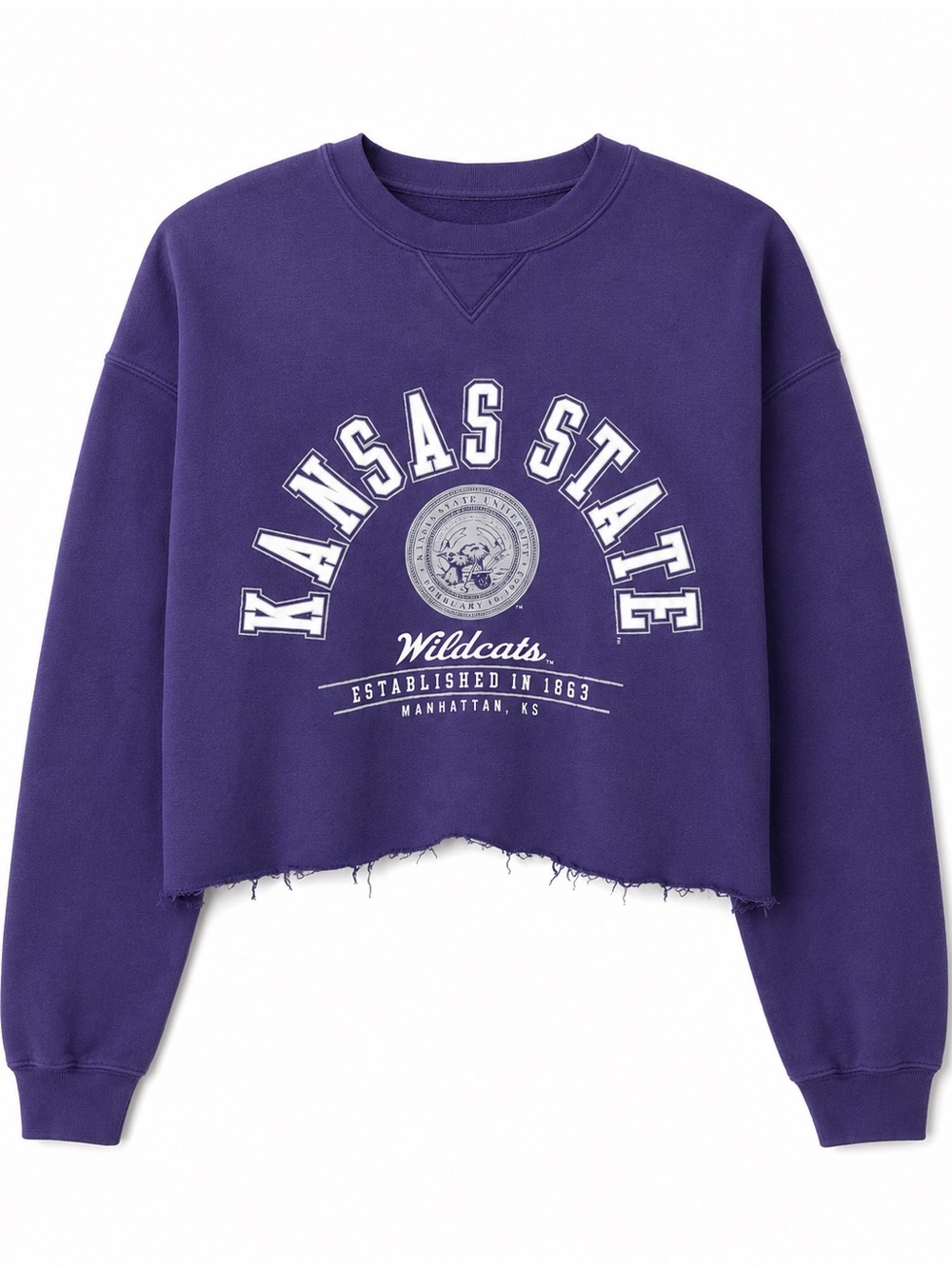 Wildcats Purple Cropped Crewneck Sweatshirt